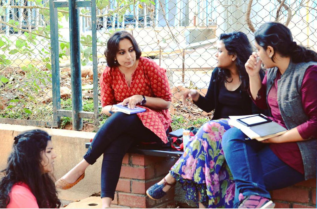 Picture by Nandita Raghunath. Ila, me, Drishti, and Vismaya. TransFerrante, Meta 2017