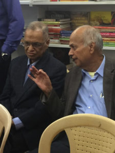 N.R Narayana Murthy with a friend.